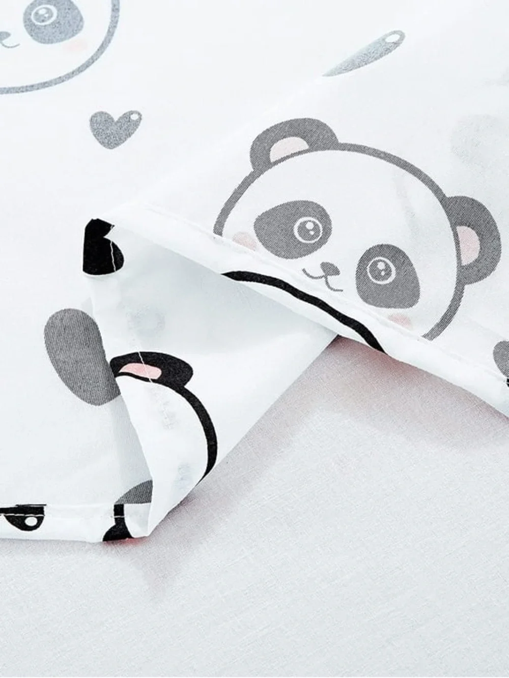 Panda Print Kids Twin Bedding sheet Set - White and Black